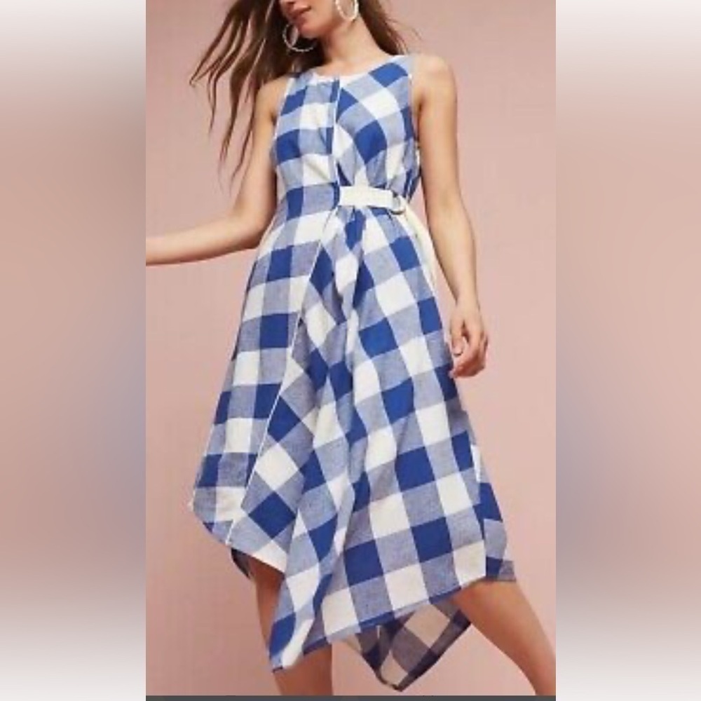 Maeve Blue and White Asymmetrical Wrap Sundress Size XSP. A14